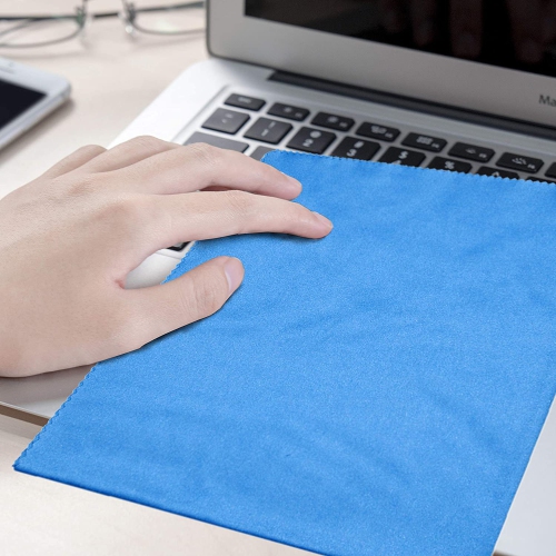 Eco-Fused Large Microfiber Cleaning Cloths - 4 Pack - 18 x 18 inch - Perfect for Wide Screen TVs, Large Computer Monitors- Also for Cleaning Glasses,