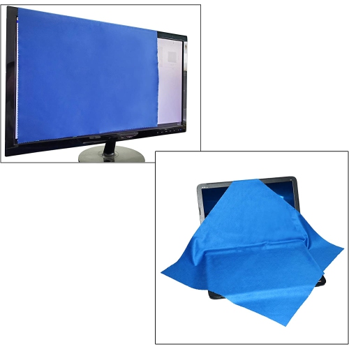 Eco-Fused Large Microfiber Cleaning Cloths - 4 Pack - 18 x 18 inch - Perfect for Wide Screen TVs, Large Computer Monitors- Also for Cleaning Glasses,