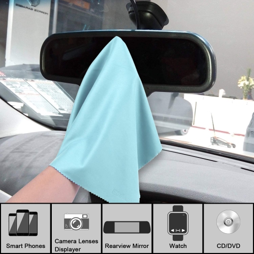 Wisdompro Extra Large 4-Pack Microfiber Cleaning Cloth For Laptop, LCD TV, Computer Screen, Monitor, Tablet, Camera Lens, Glass, Lenses, Phone,