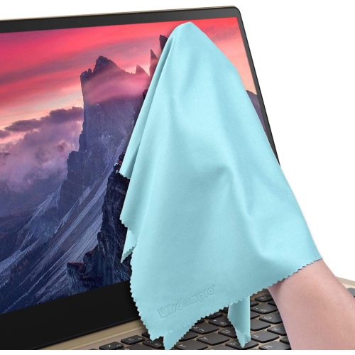 Wisdompro Extra Large 4-Pack Microfiber Cleaning Cloth For Laptop, LCD TV, Computer Screen, Monitor, Tablet, Camera Lens, Glass, Lenses, Phone,