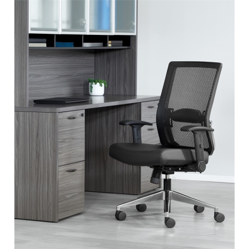 Black Matrix Back Manager's Office Chair with Dillon Black Fabric Seat
