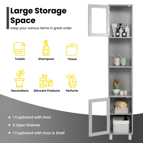 Costway 71" Tall Tower Bathroom Storage Cabinet Organizer Display Shelves Bedroom