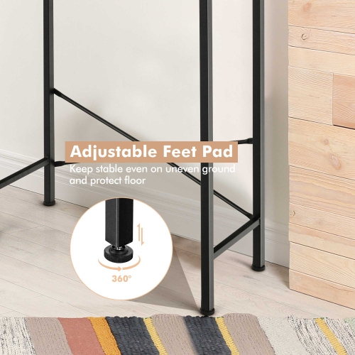 Costway 3-Tier Over-The-Toilet Storage Rack Bathroom Organizer Space Saver Rustic Brown