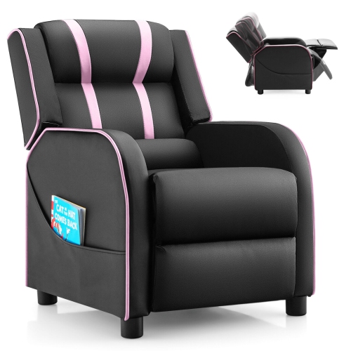 Fauteuil inclinable pour enfants avec pochettes de rangement latérales et repose-pieds – Fauteuil doux et confortable pour enfants