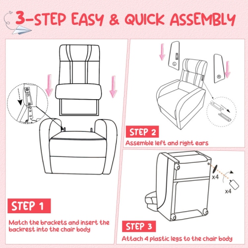 Children's Recliner Chair with Side Storage Pockets and Footrest – Soft & Comfy Armchair for Kids