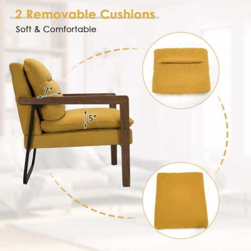 Single Sofa Chair with Extra-Thick Cushions – Comfy Accent Armchair for Living Room or Bedroom