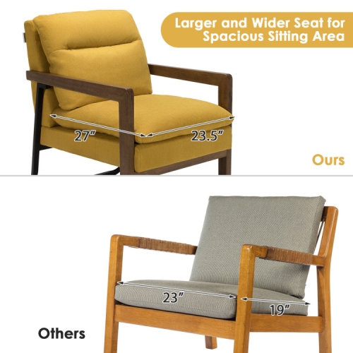 Single Sofa Chair with Extra-Thick Cushions – Comfy Accent Armchair for Living Room or Bedroom