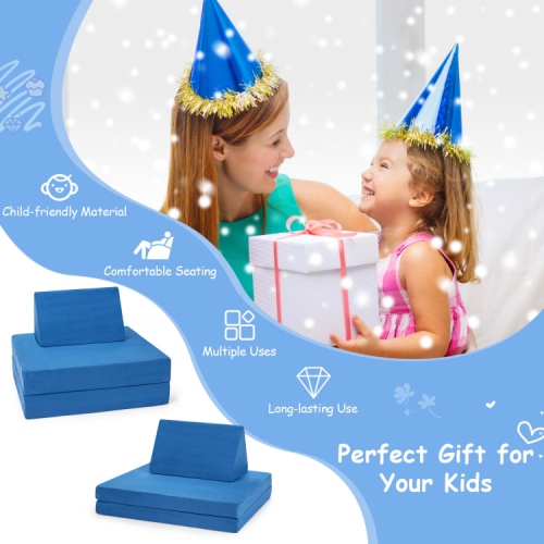 Canapé et canapé de jeu en mousse modulaire pour enfants – Ensemble de tapis et d'oreillers pliables pour garçons et filles