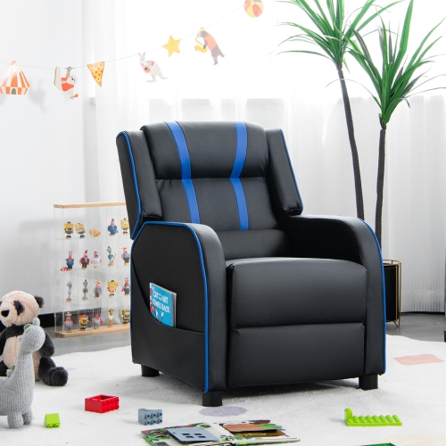 Children's Recliner Chair with Side Storage Pockets and Footrest – Soft & Comfy Armchair for Kids