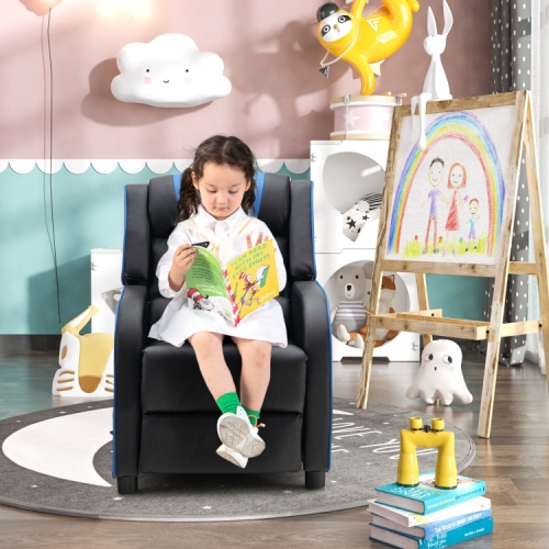 Children's Recliner Chair with Side Storage Pockets and Footrest – Soft & Comfy Armchair for Kids