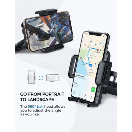 Cell Phone Holder for Car, CD Slot Car Phone Mount, One Button Release Easy Installation CD Player Car Phone Holder Mount Compatible with iPhone 13