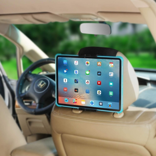 Car Headrest Mount Holder for Tablets and Phones with 5-10.5' Screens -Apple iPhone iPad Air Mini, Samsung Galaxy, Nintendo Switch