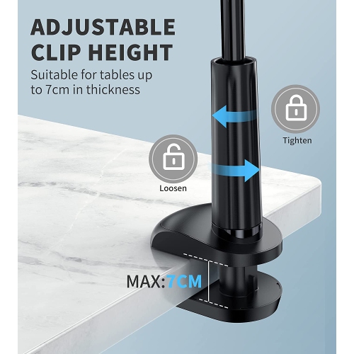 Magnetic Gooseneck Phone Holder Mount for iPhone 13/12 - Magnetic Stand Tabletop Clamp 360°Rotation Adjustable for Office/Home Compatible with iPhone