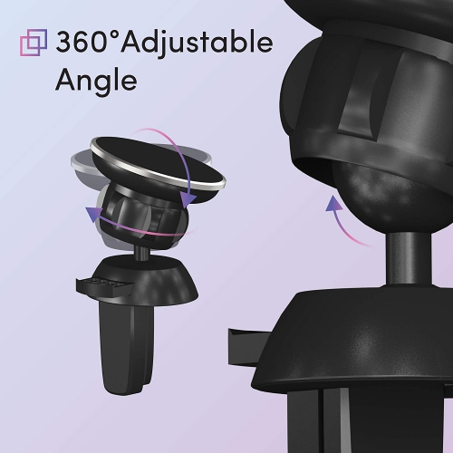 Air Vent Magnetic Phone Car Mount 360 Rotation Cell Phone Holder Magnet - Compatible with Apple iPhone 11, 11 Pro/Max, XR, XS/Max, X, 8, 7, Android