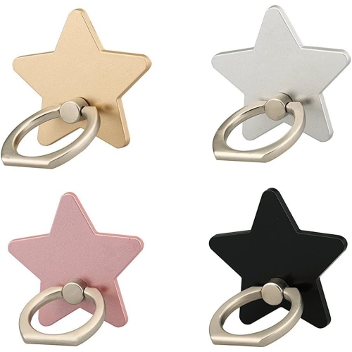 DOLAER  Z179 (4 PCs) Cell Phone Holder, Star Phone Ring Kickstand 360 Rotation Cell Phone Finger Ring Grip for Almost All Phones, Retail