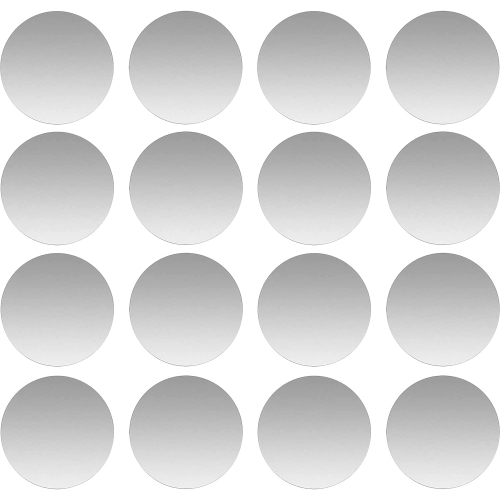 Phone Metal Plates for Magnetic Car Mount, Wall, Phone Holder. Replacement Set of 16 Silver Round Iron Discs Without Holes. 3M Adhesive Thin Steel