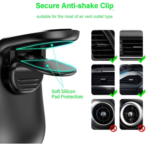 Magnetic Car Mount, Car Vent Mount Air Vent Car Mount Phone Holder 360 Degree Rotation Cell Phone Car Stand Compatible for iPhone 12, 11 Pro, XS Max,