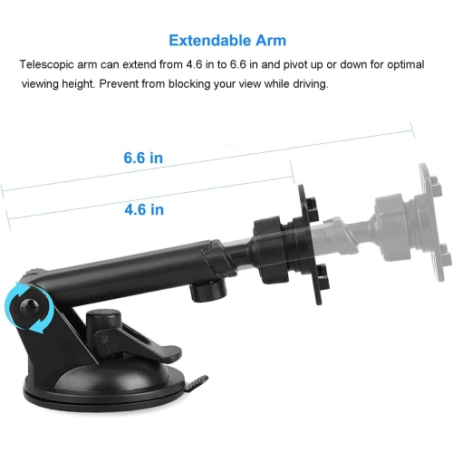 Phone Holder for Car, 2 in 1 Car Tablet Mount, Windshield Cell Phone Car Holder Stand for GPS/Samsung Galaxy/iPad Pro/Air, iPad/iPad Mini/iPhone