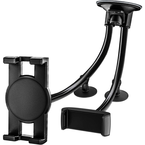 Dual Car Tablet Mount, Windshield Car Window Phone & Tablet Holder with Double Long Arm Suction Cup for iPad Pro 9.7, 11, 12.9 Air Mini 5 4 3 2,