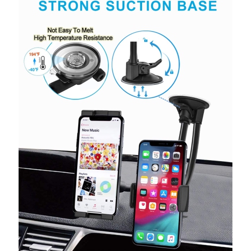 Dual Car Tablet Mount, Windshield Car Window Phone & Tablet Holder with Double Long Arm Suction Cup for iPad Pro 9.7, 11, 12.9 Air Mini 5 4 3 2,