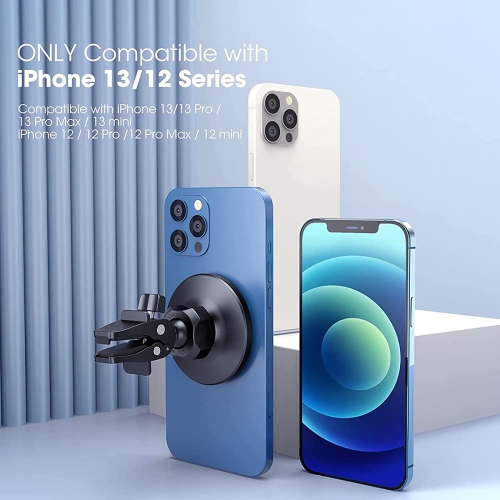 Support MagSafe pour l’auto, support magnétique pour téléphone pour l’auto, support magnétique pour trappe d’aération d’auto compatible avec iPhone