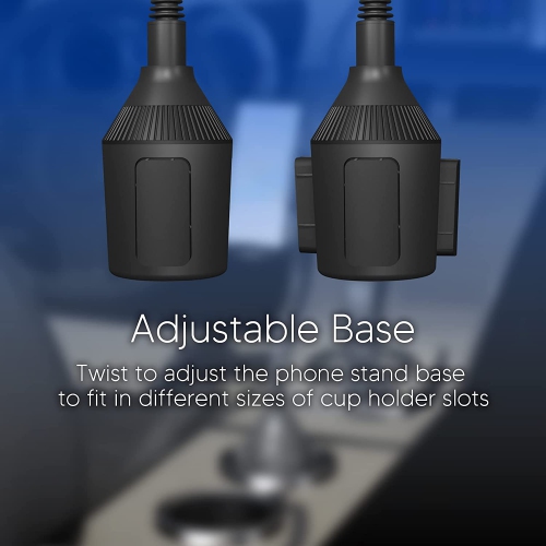 Porte-téléphone porte-gobelet pour automobile, camion - Support à porte-gobelet flexible à col de cygne de 8 pi pour téléphone cellulaire à base
