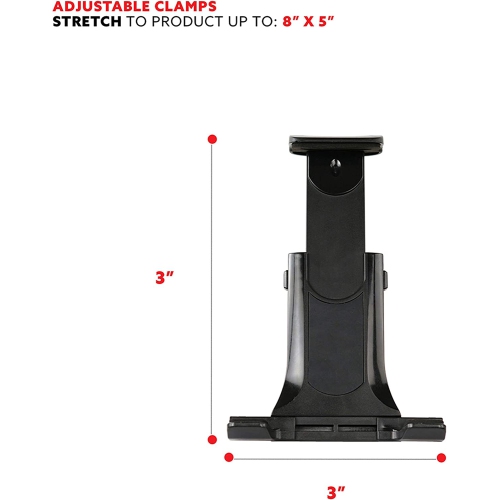 Universal Mobile Phone and Tablet Clamp Mount Holder for Bikes, Ellipticals, Treadmills and Other Handlebar Fitness Equipment