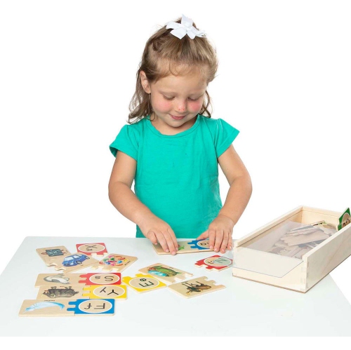 Self-Correcting Wooden Alphabet Letter Puzzles