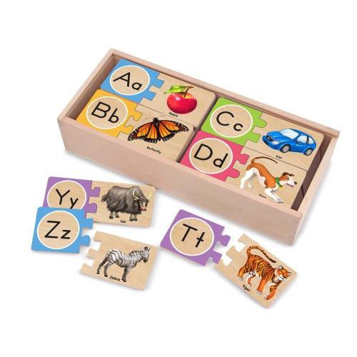 Self-Correcting Wooden Alphabet Letter Puzzles