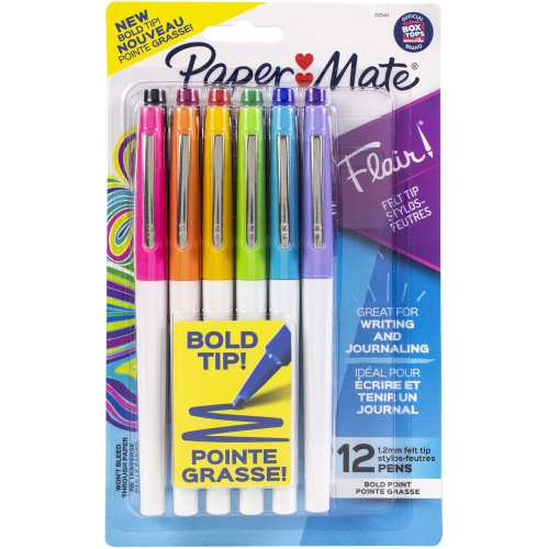 SANFORD  Paper Mate Bold Flair Felt Tip 1.2MM Pen 12/pkg These are the 
                                                    Absolute best! They are easy to use with great color! So easy and soft to use!