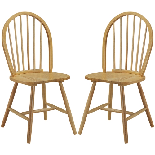 SLICKBLUE  Set Of 2 Vintage Windsor Wood Chair With Spindle Back for Dining Room