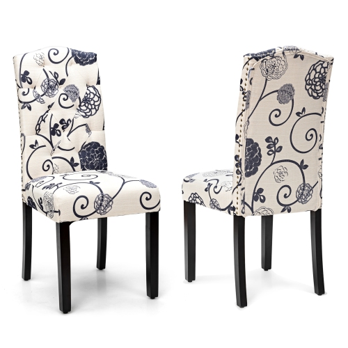 Set of 2 Modern Tufted Dining Chairs with Padded Seat