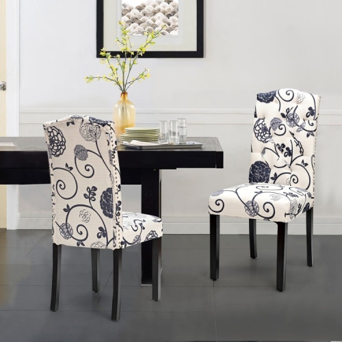 Set of 2 Modern Tufted Dining Chairs with Padded Seat