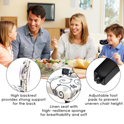 Set of 2 Modern Tufted Dining Chairs with Padded Seat