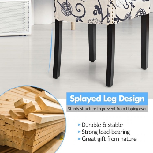 Set of 2 Modern Tufted Dining Chairs with Padded Seat