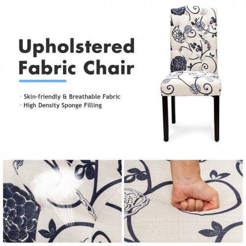 Set of 2 Modern Tufted Dining Chairs with Padded Seat