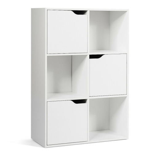 SLICKBLUE  6 Cube Wood Storage Shelves Organization