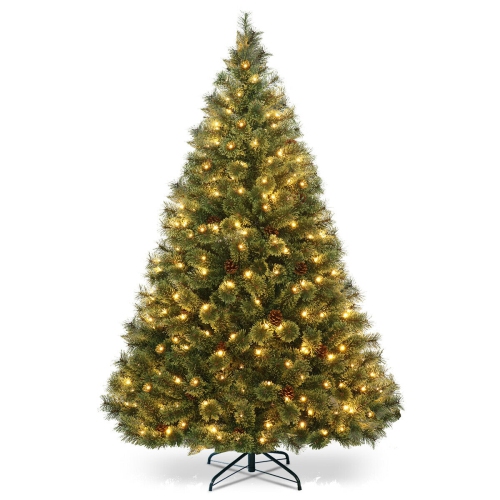 SLICKBLUE  Pvc Artificial Carolina Pine Christmas Tree With Led Lights for Indoor Display