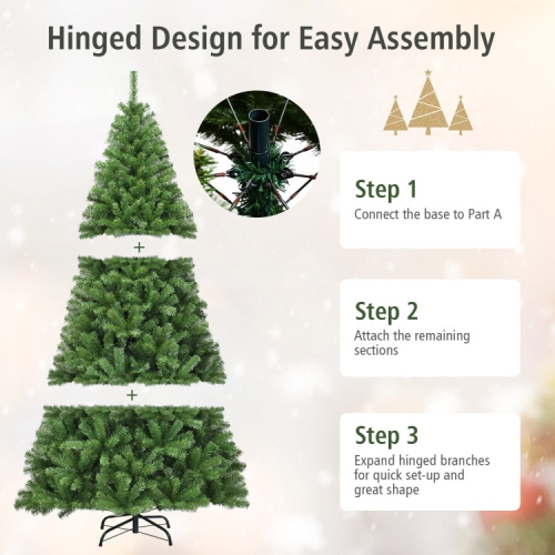 Premium PVC Christmas Tree with Hinged Design, Indoor Artificial Holiday Tree
