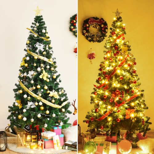 Artificial PVC Hinged Christmas Tree with Solid Metal Stand-7 ft
