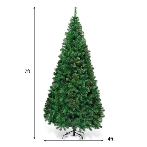 Artificial PVC Hinged Christmas Tree with Solid Metal Stand-7 ft