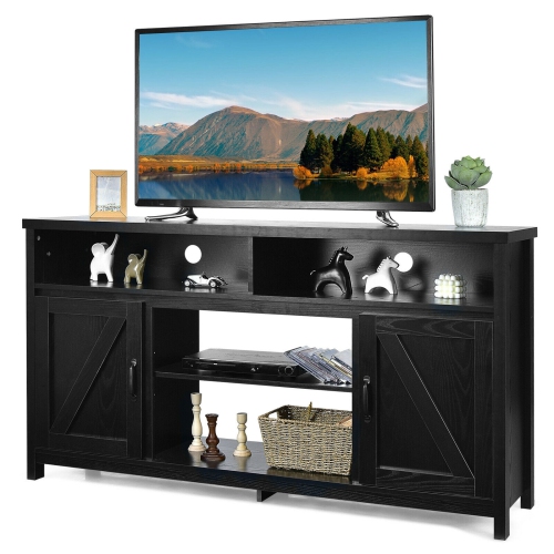 59-Inch TV Stand with Sliding Barn Doors – Media Console Cabinet for TVs up to 65 Inches
