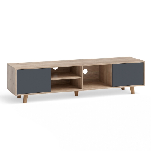 65" TV Entertainment Unit – Open Shelf TV Console Table for Modern Living Room