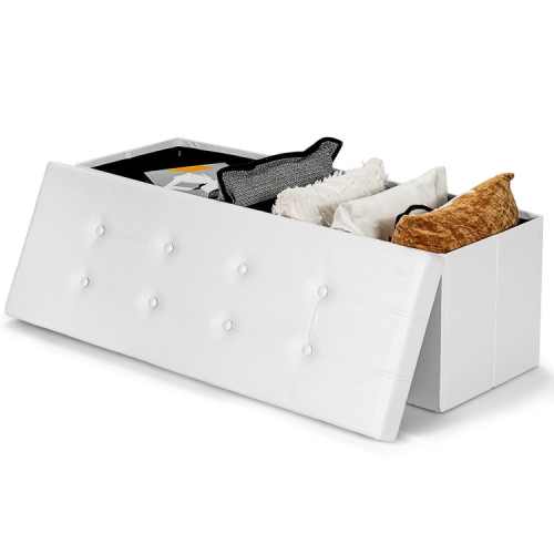 Collapsible Storage Ottoman Bench – Upholstered Lid & Spacious Interior Compartment
