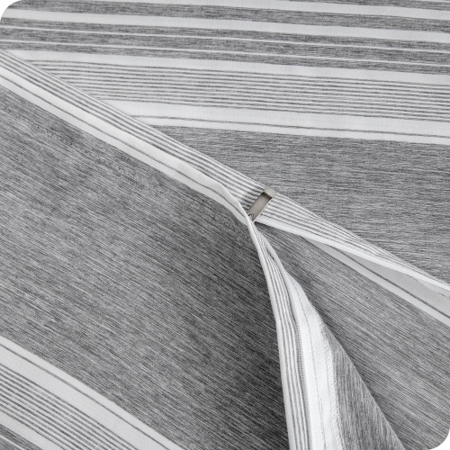 Bare Home Duvet Cover and Sham Set - Premium 1800 Ultra-Soft Brushed Microfiber - Hypoallergenic, Easy Care, Wrinkle Resistant - Stripe - Heather