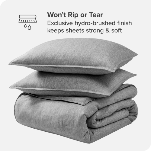 Bare Home Comforter Set - Goose Down Alternative - Ultra-Soft - Hypoallergenic - All Season Breathable Warmth - Heather Charcoal, King/California King