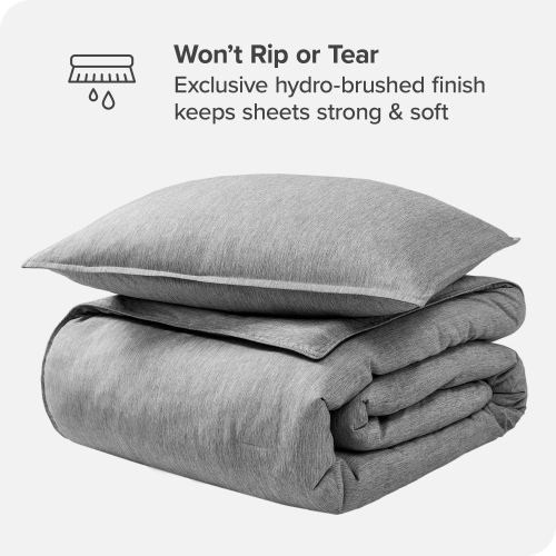 Bare Home Comforter Set - Goose Down Alternative - Ultra-Soft - Hypoallergenic - All Season Breathable Warmth - Heather Charcoal, Twin/Twin XL