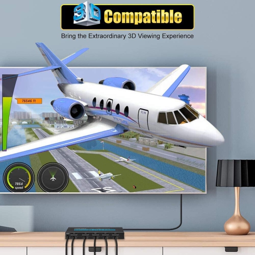 HDMI Switch with IR Remote Control Supports 4k@60HZ 3D HD for PS4 Xbox Apple TV