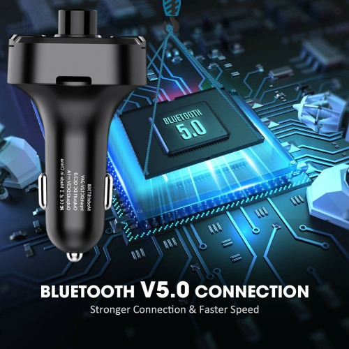 Bluetooth 5.0 Car Radio Audio Adapter w/ QC3.0 Quick Charge, Hands-free Calling