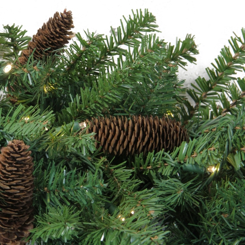 Pre-Lit Dakota Red Pine Commercial Artificial Christmas Wreath - 5' - LED Warm White Lights